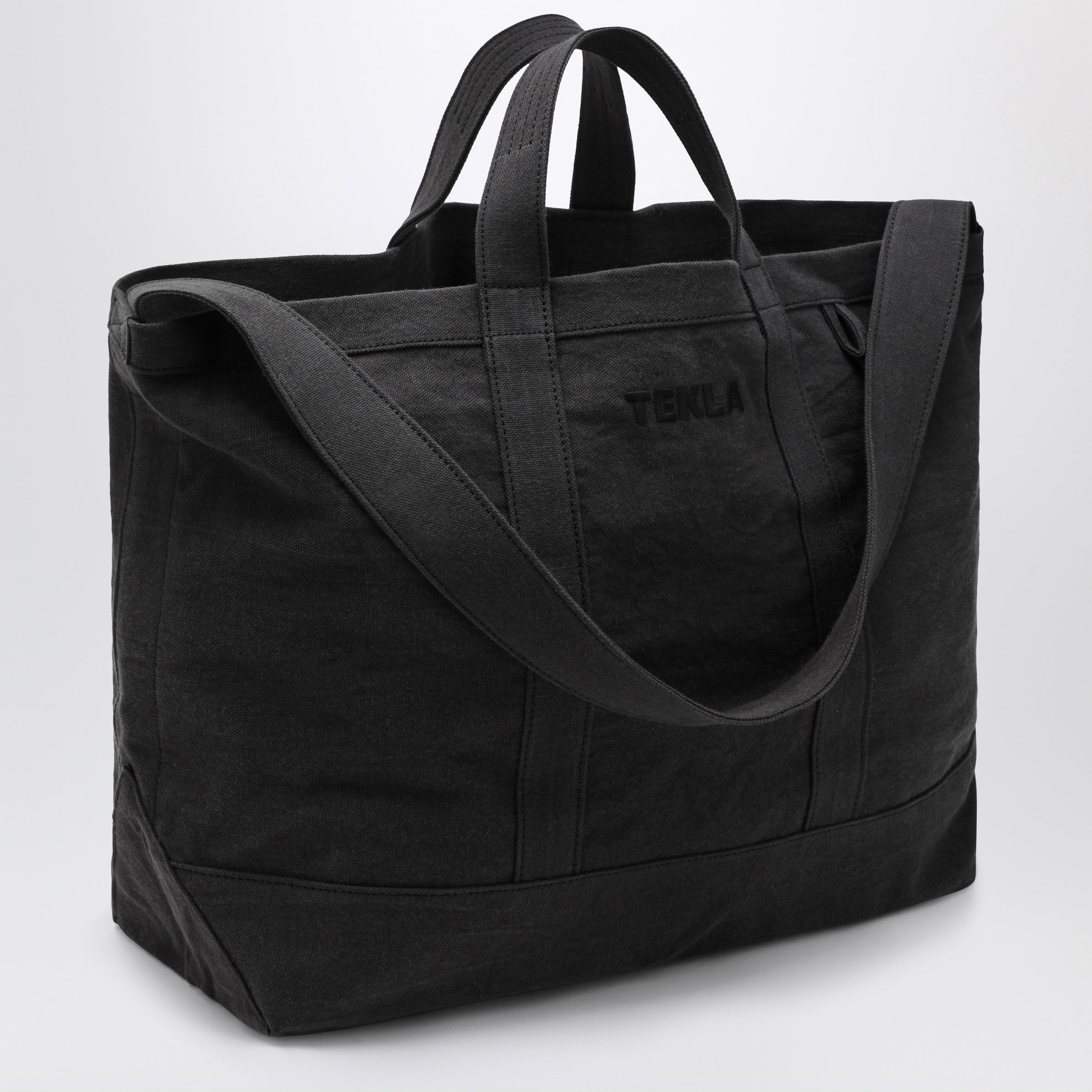 Strandtasche aus schwarzer Baumwolle