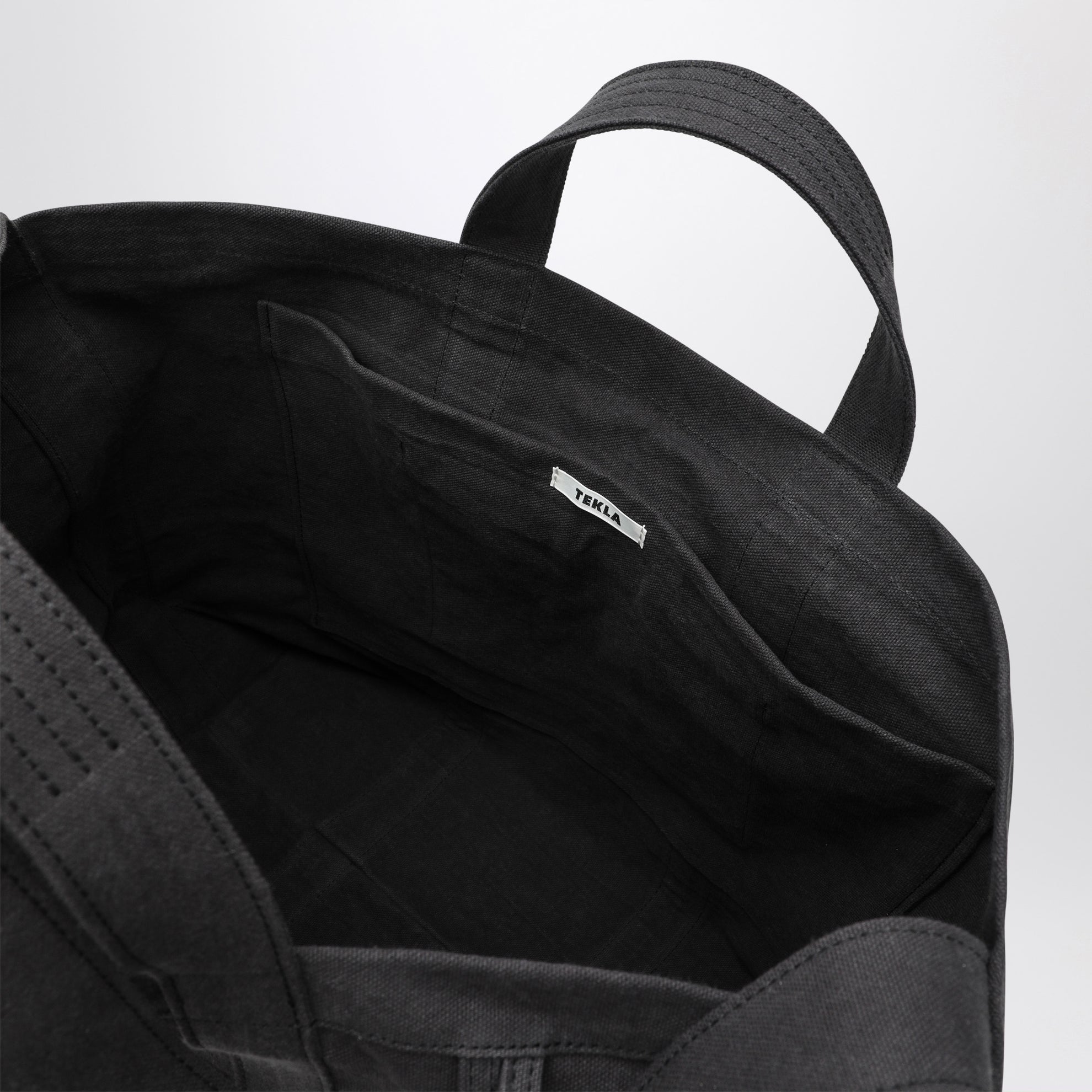 Strandtasche aus schwarzer Baumwolle