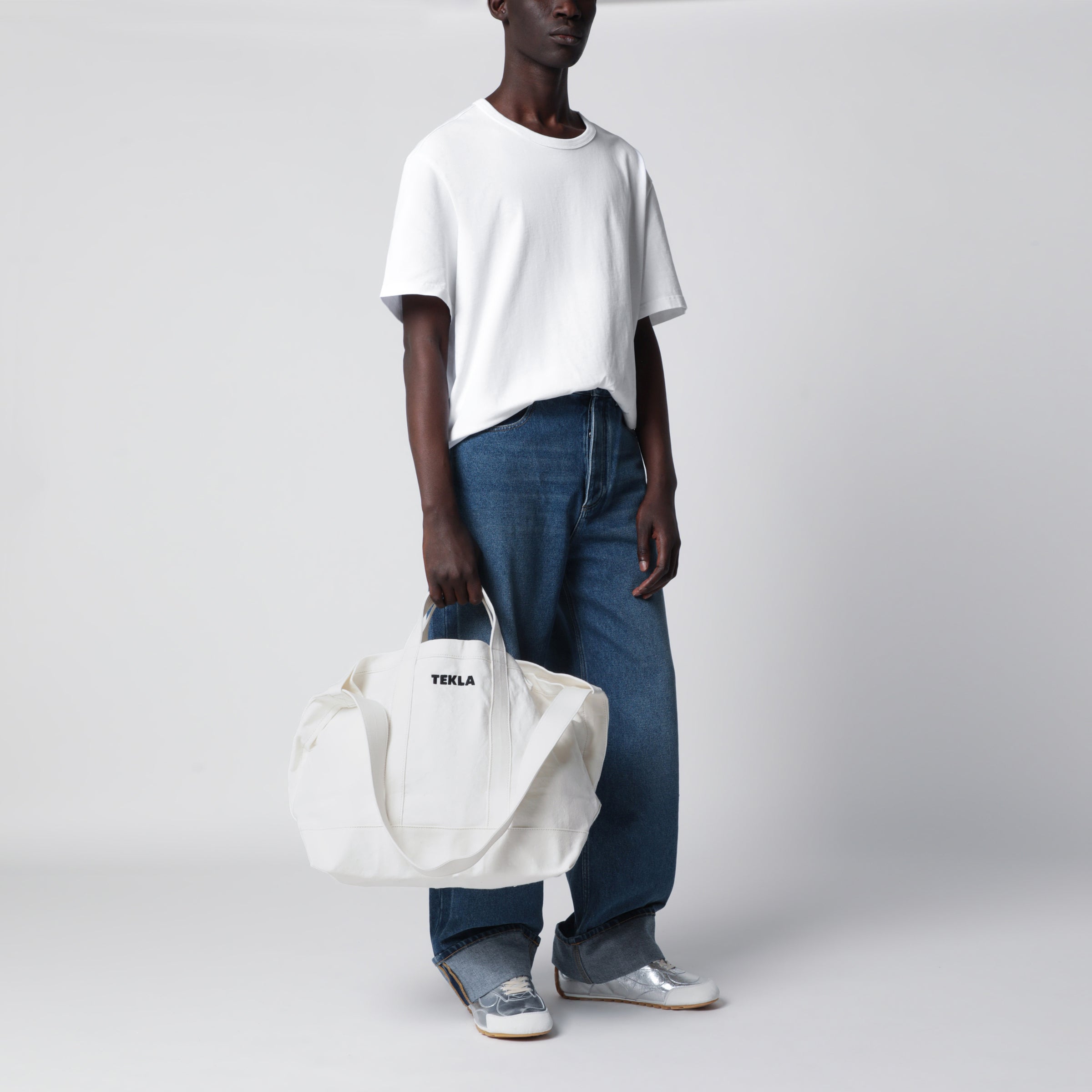 Tekla White cotton beach bag | TheDoubleF