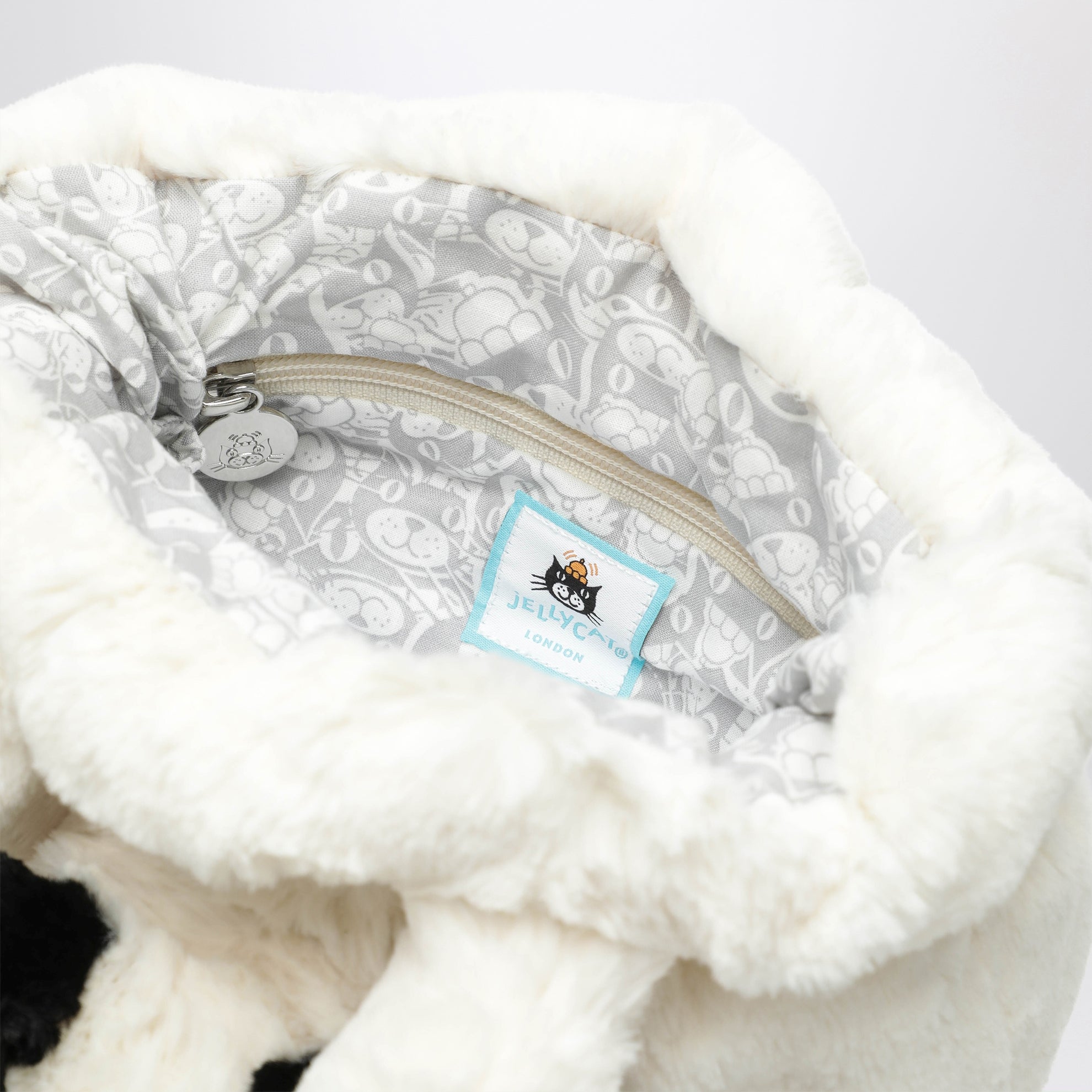 Black/white dog face bag