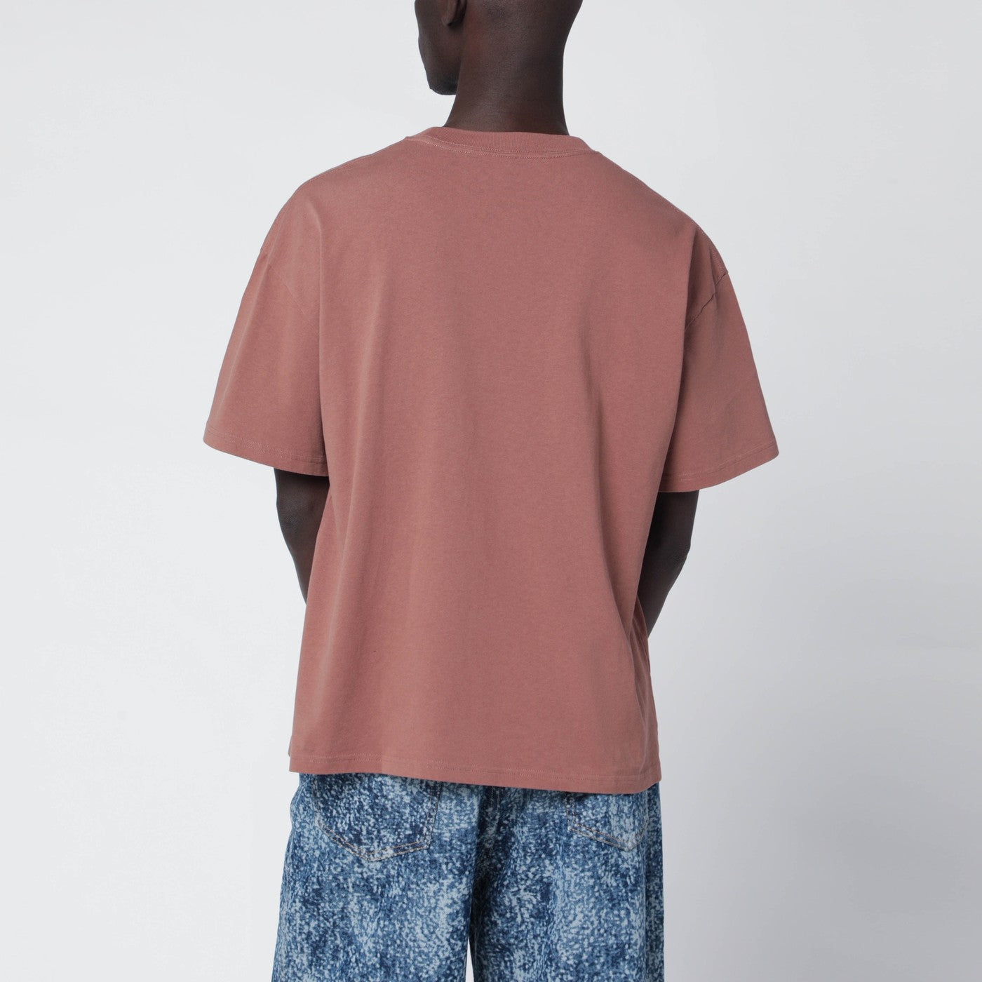 Walnut vintage-effect T-shirt with printed logo