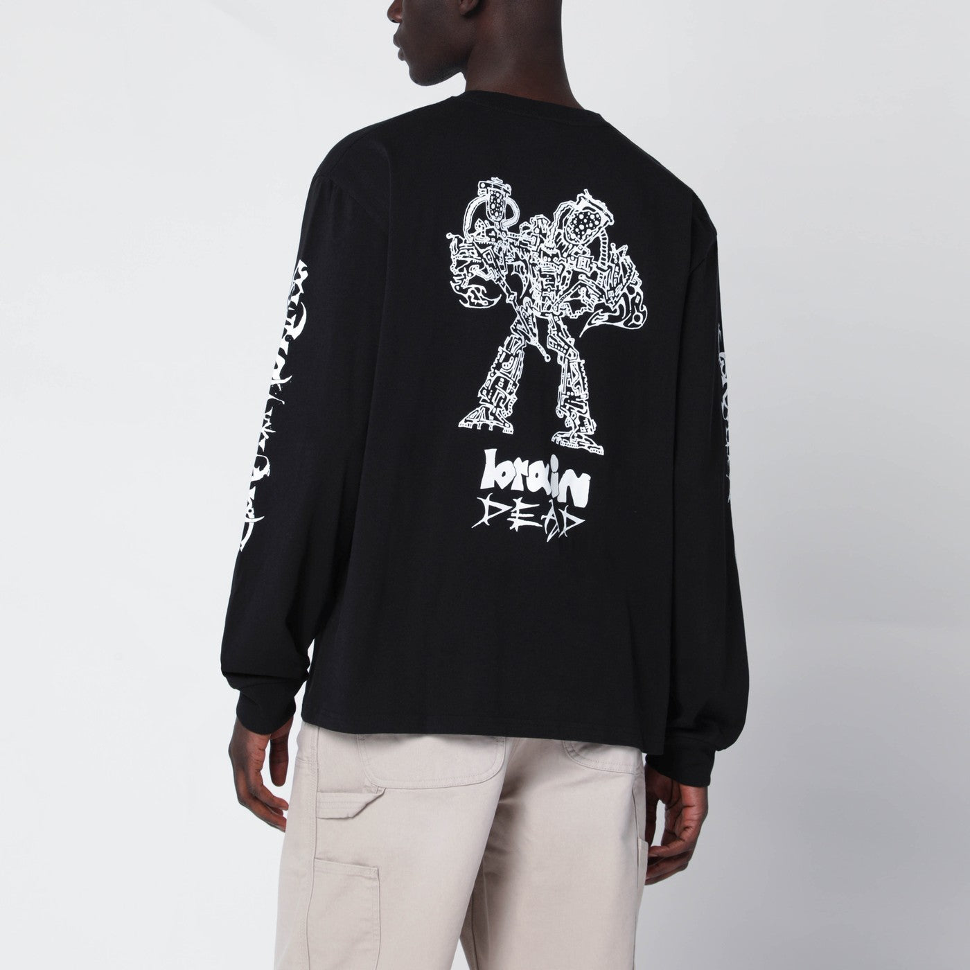 Black sweatshirt with logo prints