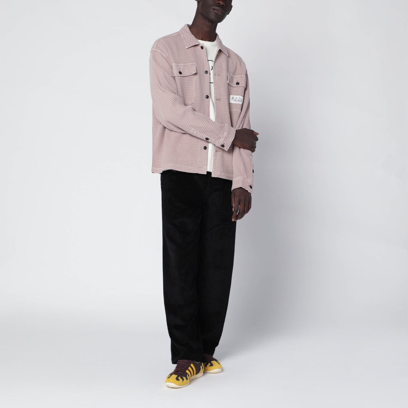 Sand-colored honeycomb shirt