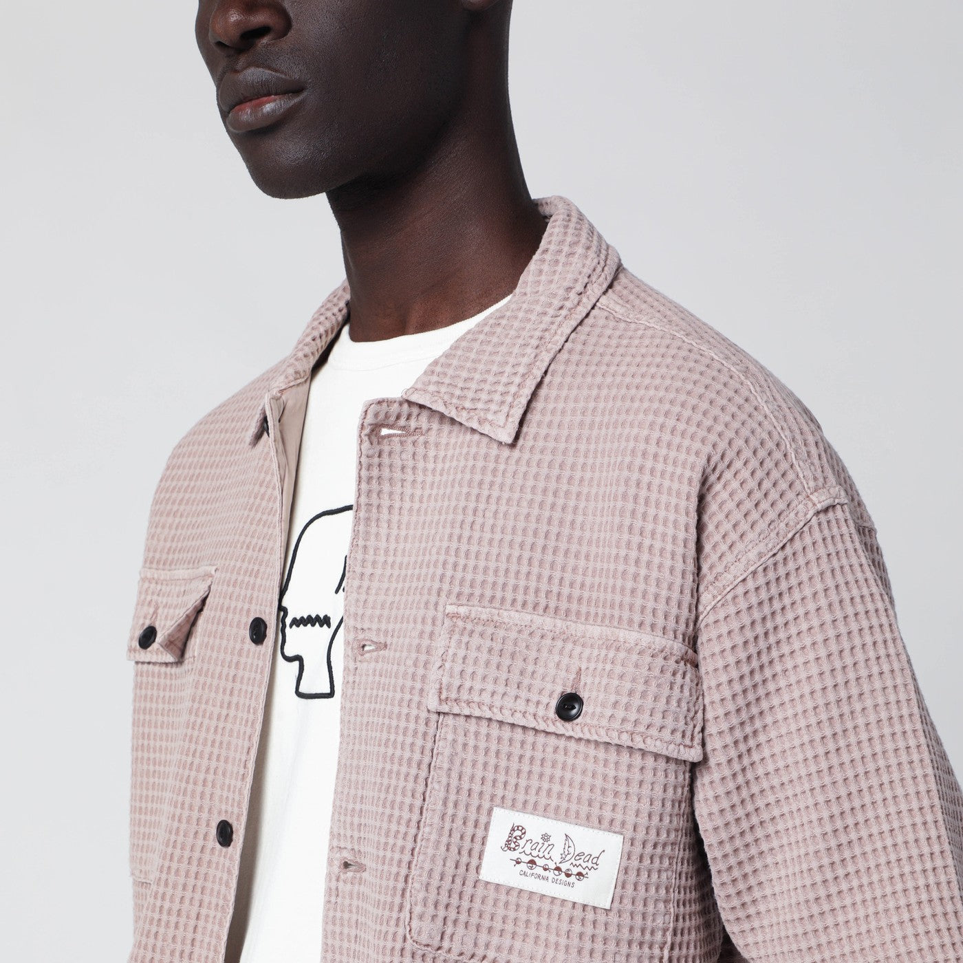 Sand-colored honeycomb shirt