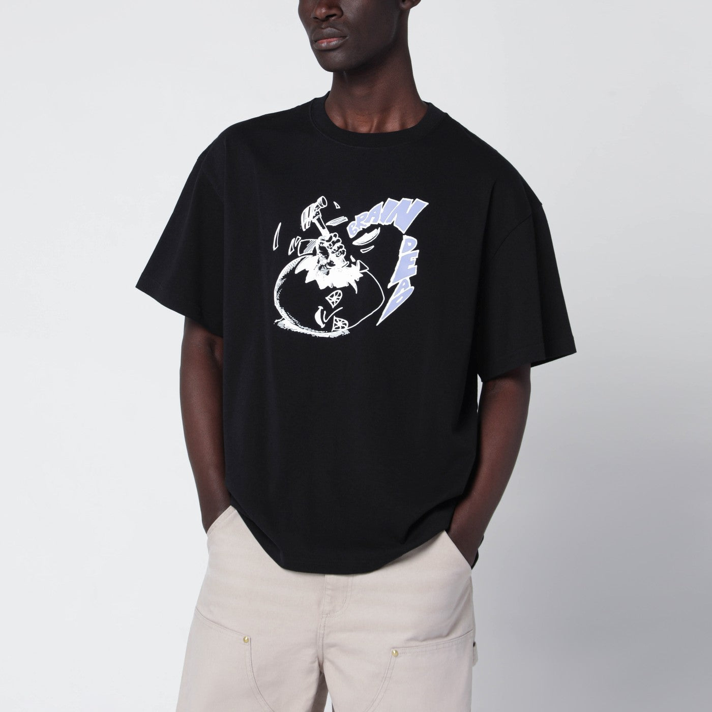 Black T-shirt with logo print