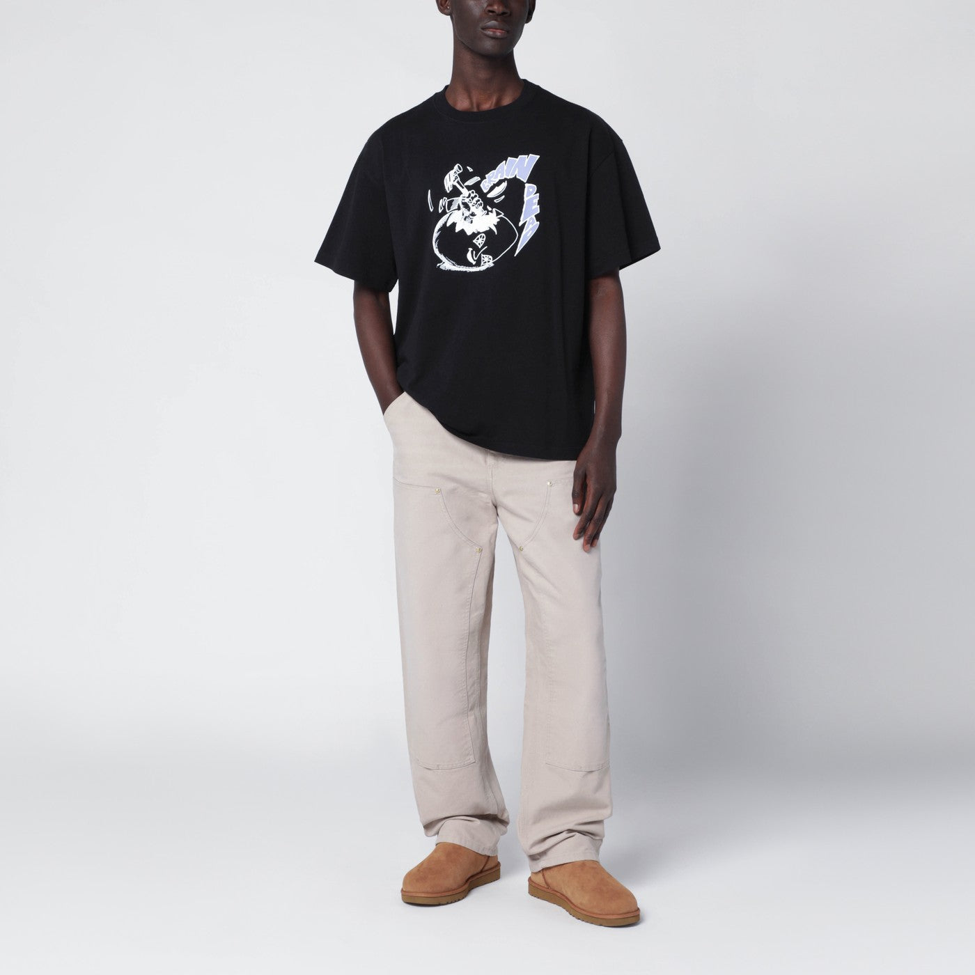 Black T-shirt with logo print