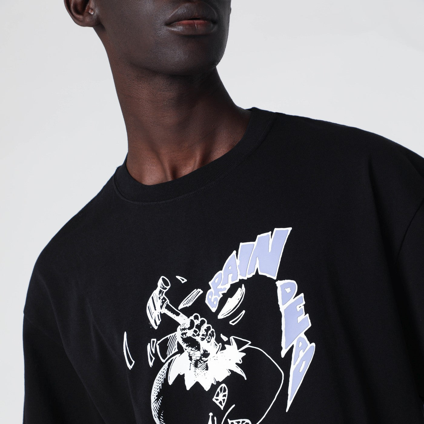 Black T-shirt with logo print