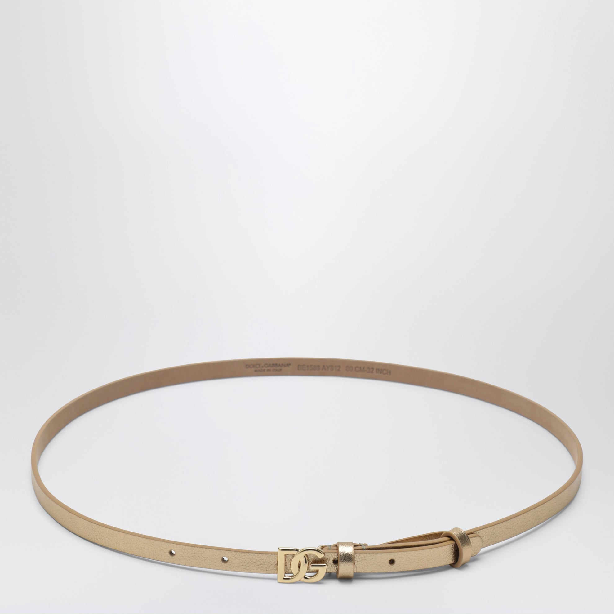 Ceinture Happy Garden en cuir de veau doré