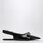 Voyou black leather slingback