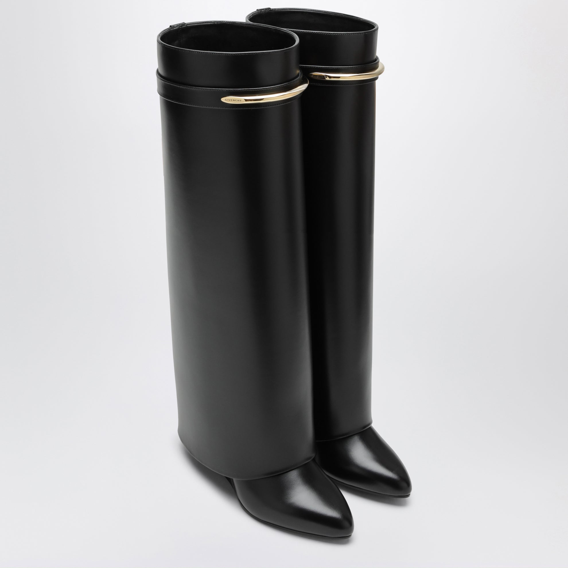 Stivali Shark Pinch neri in pelle marrone