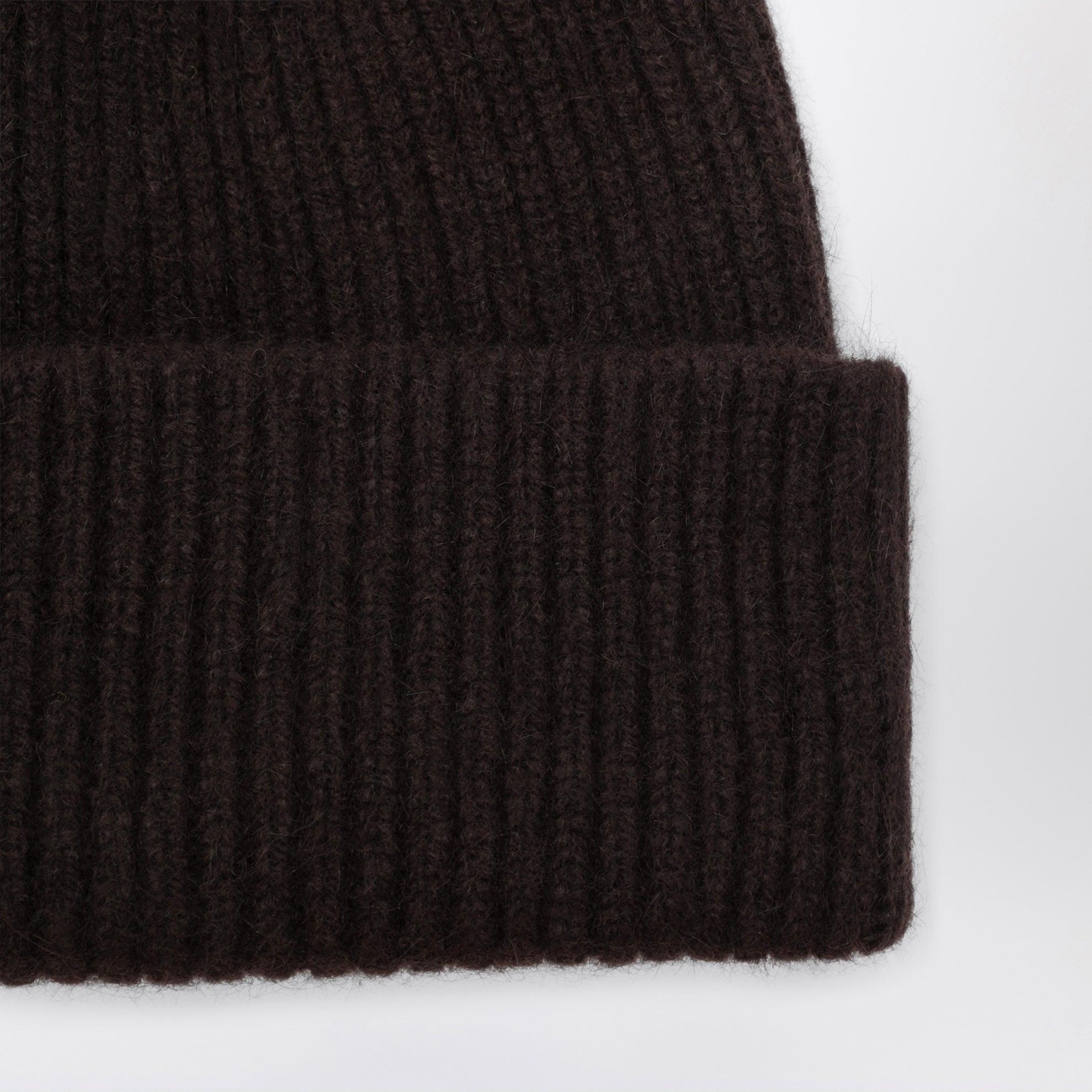 Beanie in lana e caregora color Espresso