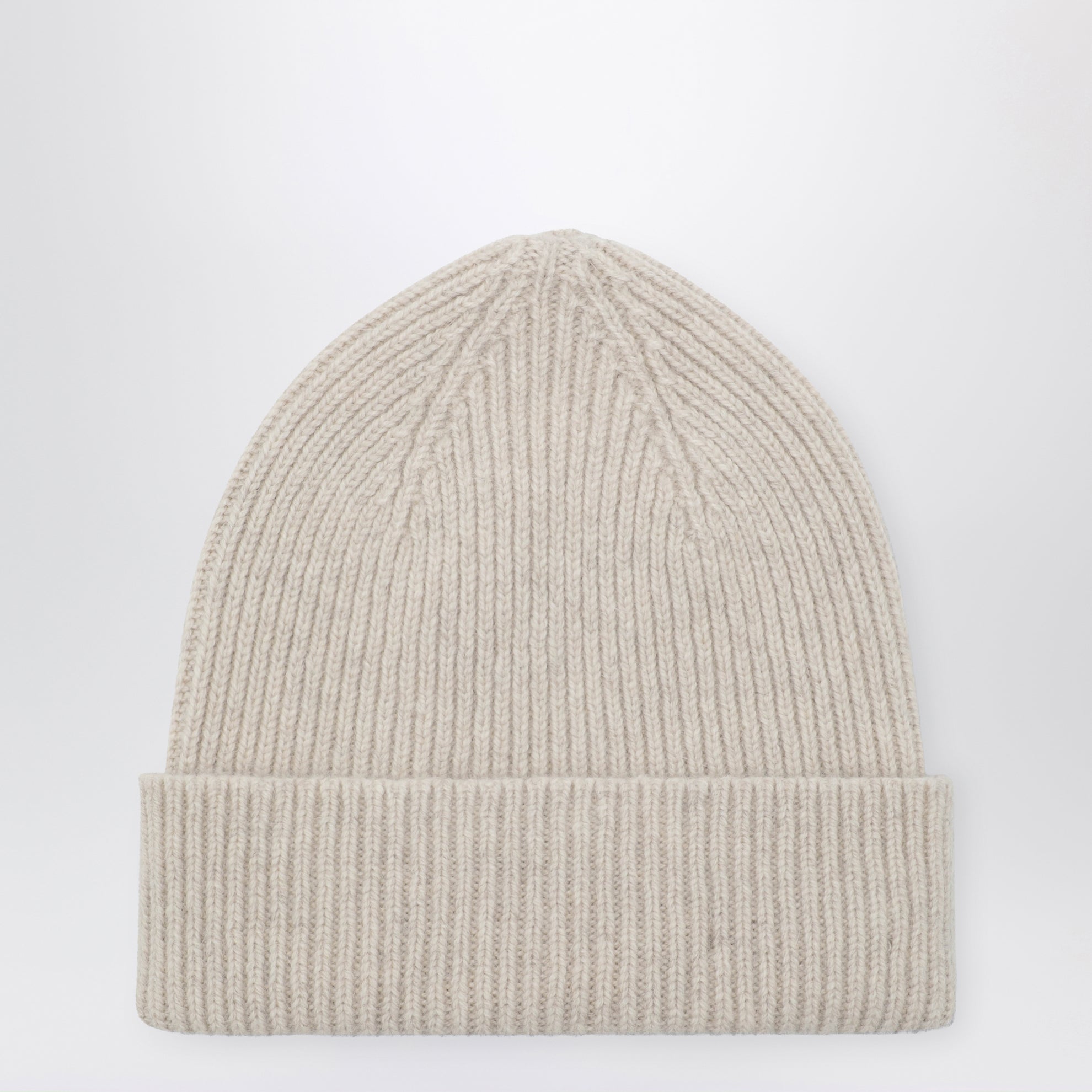 Beanie aus Wolle und Caregora in Ivory