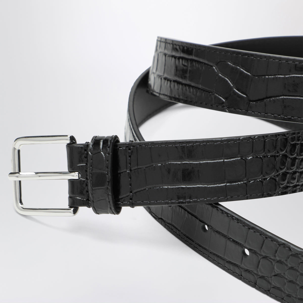 Black patent Toni Croc belt