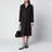 Cappotto monopetto nero/marrone motivo pied-de-poule in lana