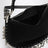Borsa Oskan Soft Zipped in suede nera con medaglie