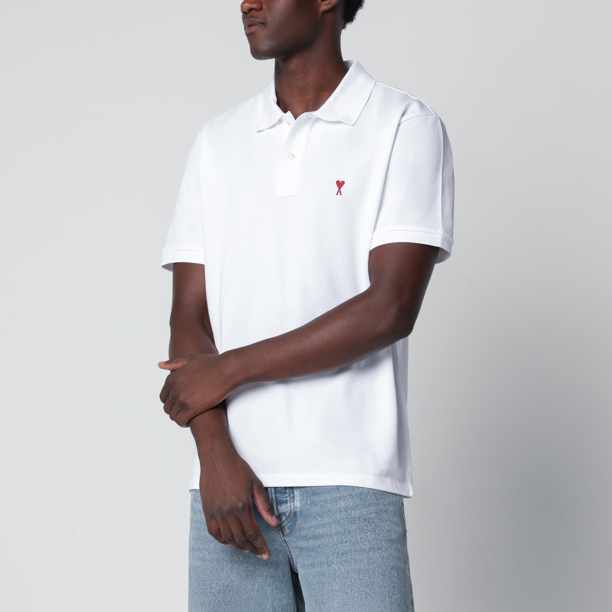 Polo Ami De Coeur blanc