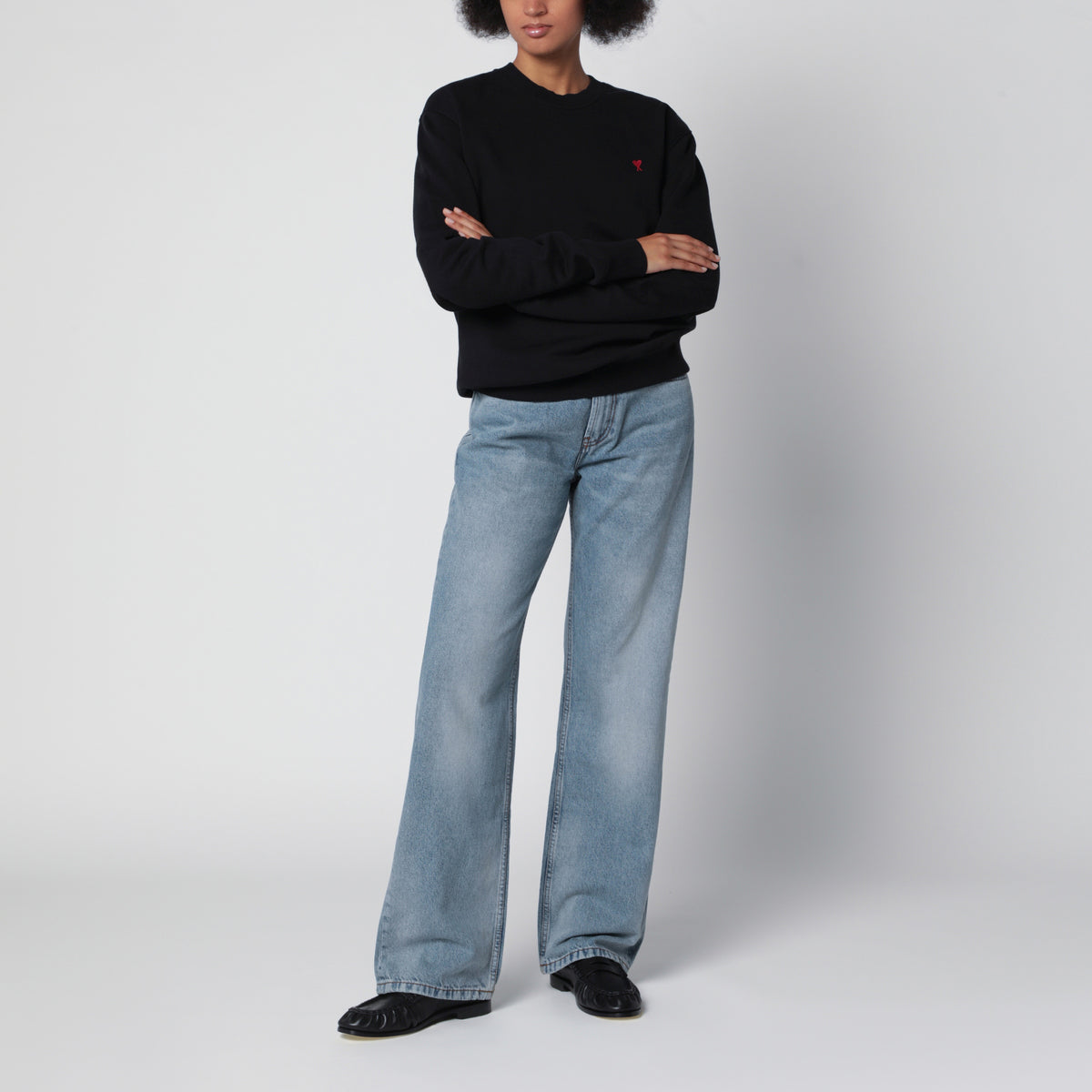 Schwarzes Sweatshirt Ami de Coeur aus Baumwolle