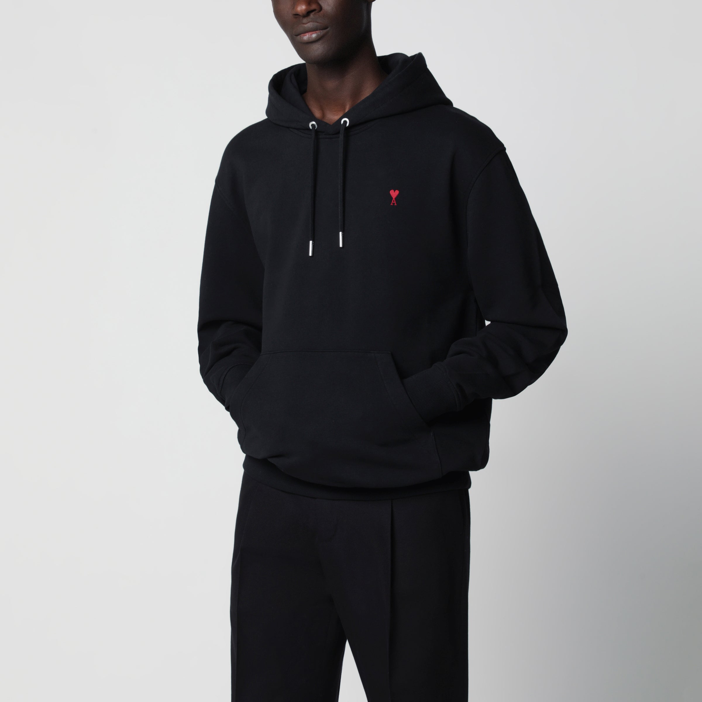 Ami Paris Black Ami De Coeur hoodie | TheDoubleF