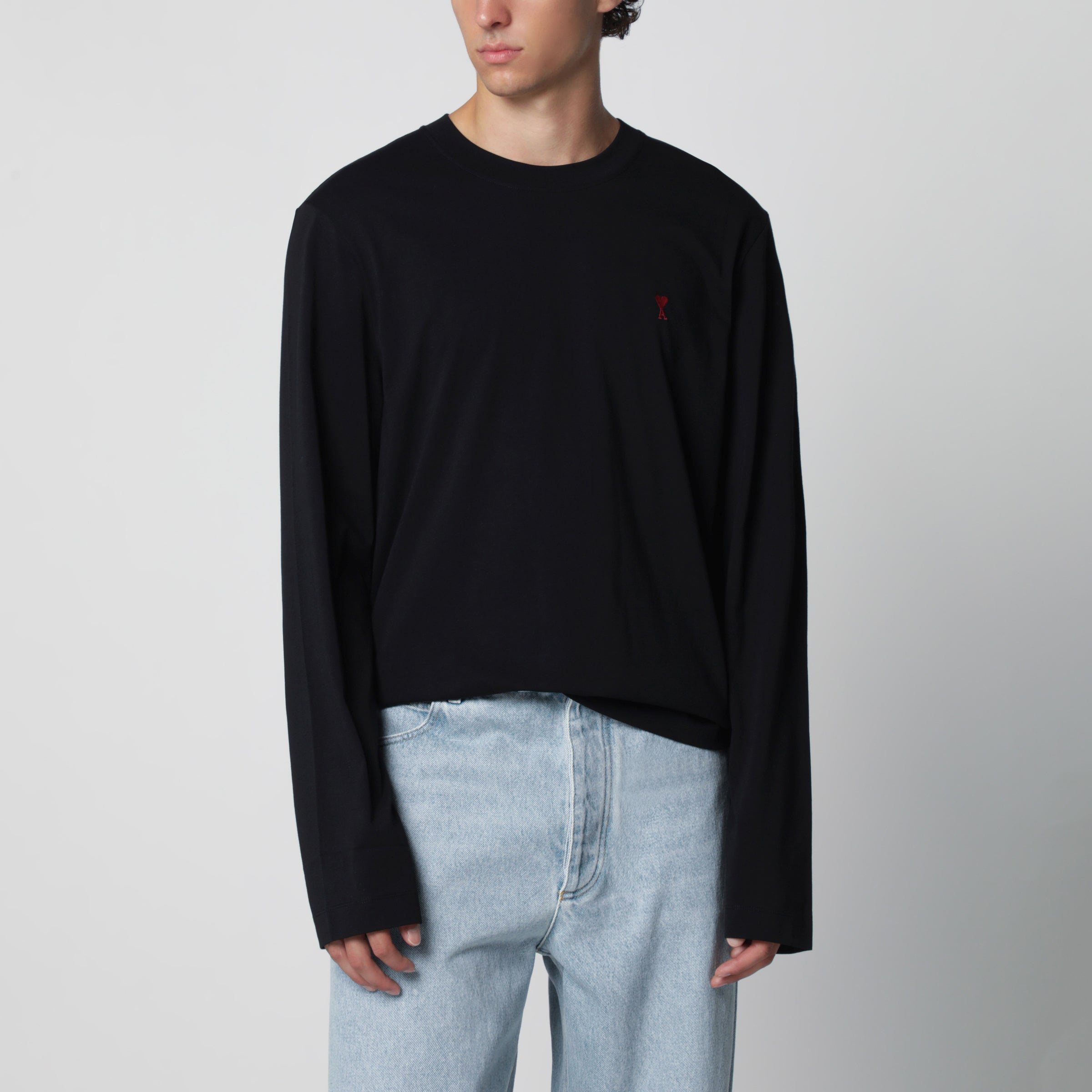 Ami Paris Black Ami De Coeur T-shirt | TheDoubleF