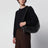 Large Croissant dark chocolate lambskin bag