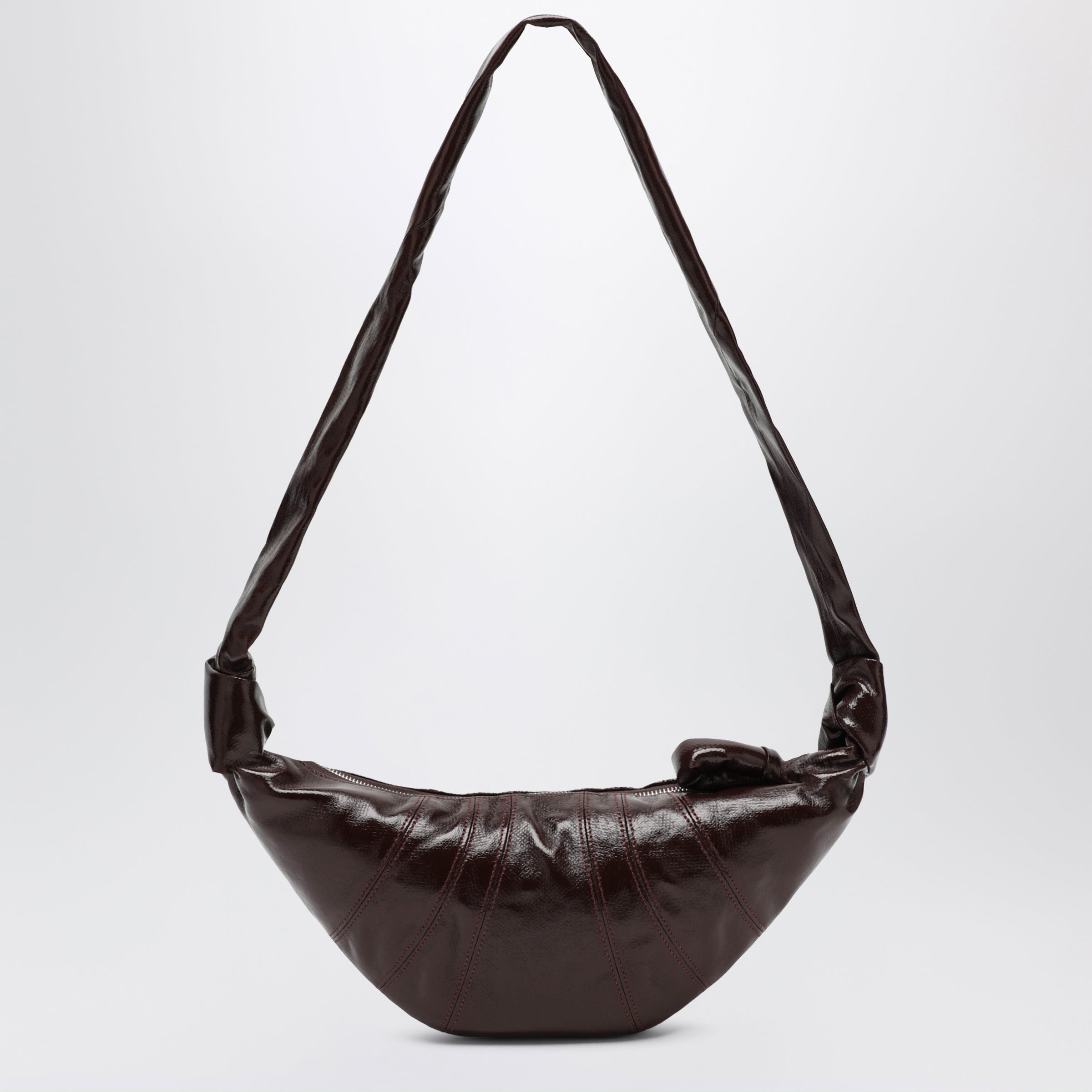 LEMAIRE Medium Croissant bag in chocolate coated cotton | TheDoubleF