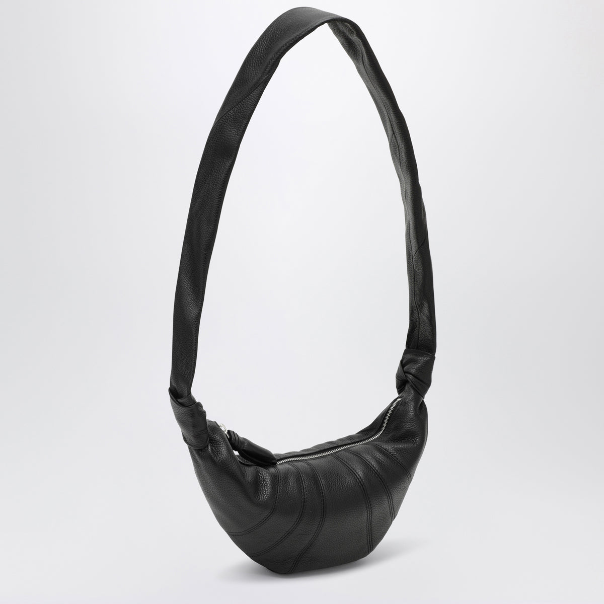 Medium Croissant bag in black leather