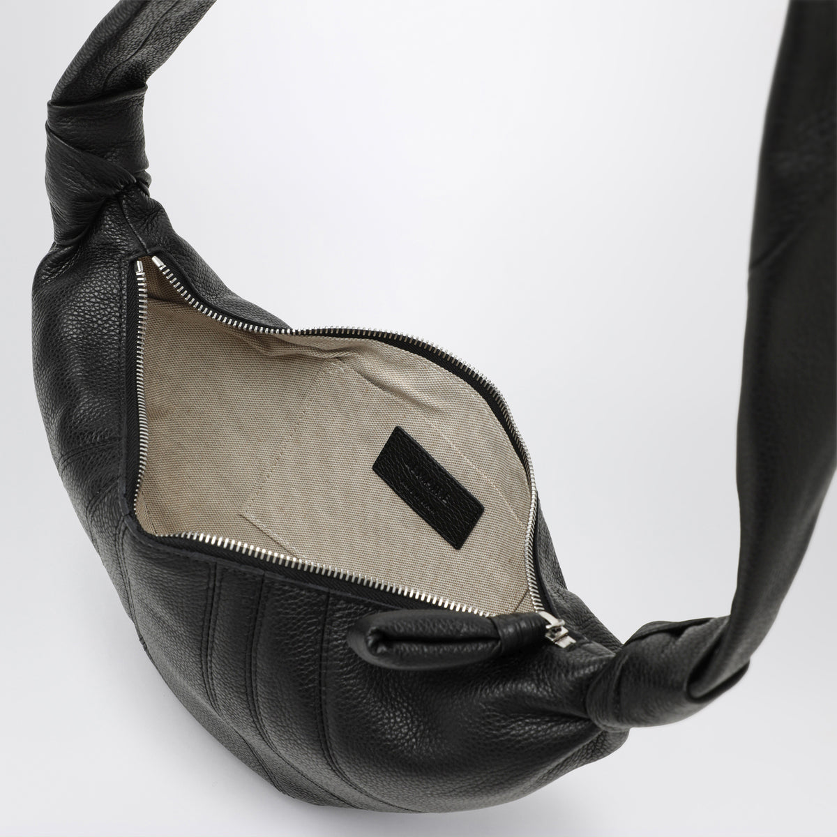 Medium Croissant bag in black leather