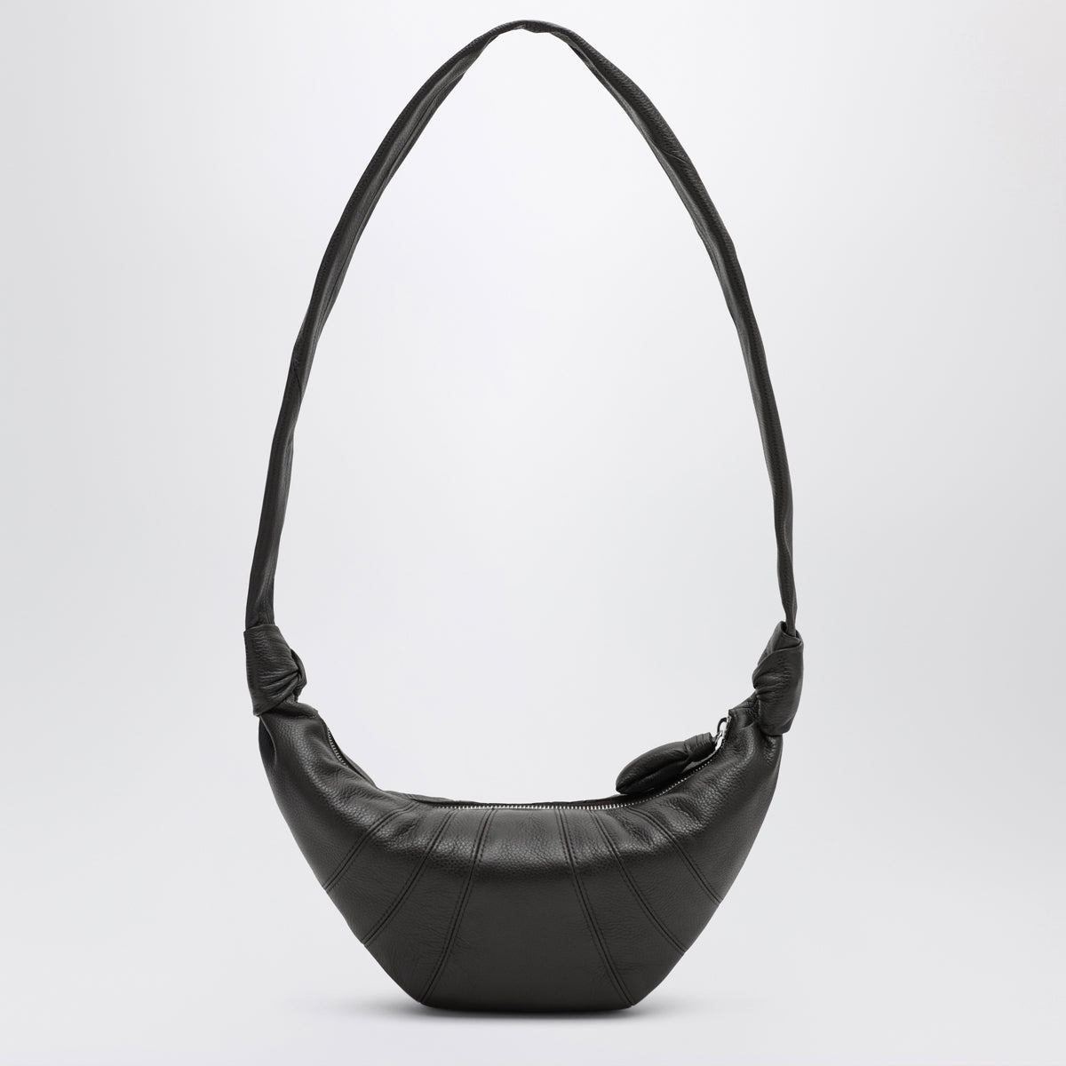 Kleine braune Croissant Tasche aus Leder