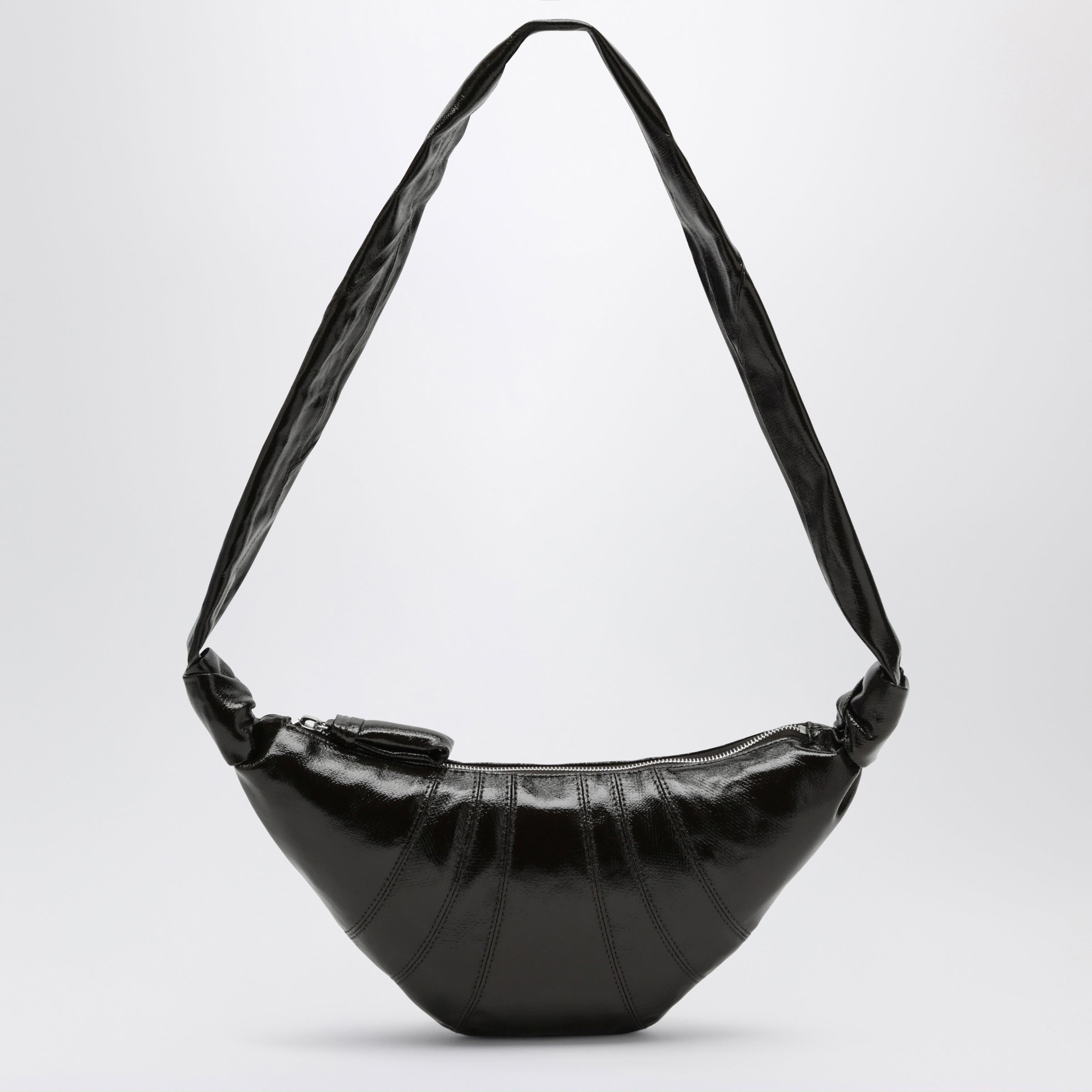 LEMAIRE Small Croissant Bag in dark green coated cotton | TheDoubleF