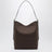 Belted Tote Bag in Dark Brown Cotton Canvas