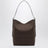 Belted Tote Bag in Dark Brown Cotton Canvas