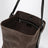 Belted Tote Bag in Dark Brown Cotton Canvas