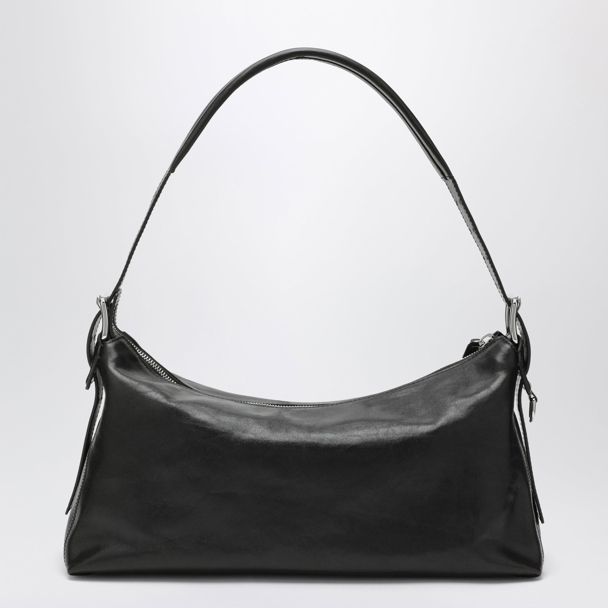 sac baguette en cuir marron foncé