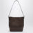 Small dark chocolate cotton canvas tote bag
