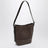 Small dark chocolate cotton canvas tote bag