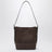 Small dark chocolate cotton canvas tote bag
