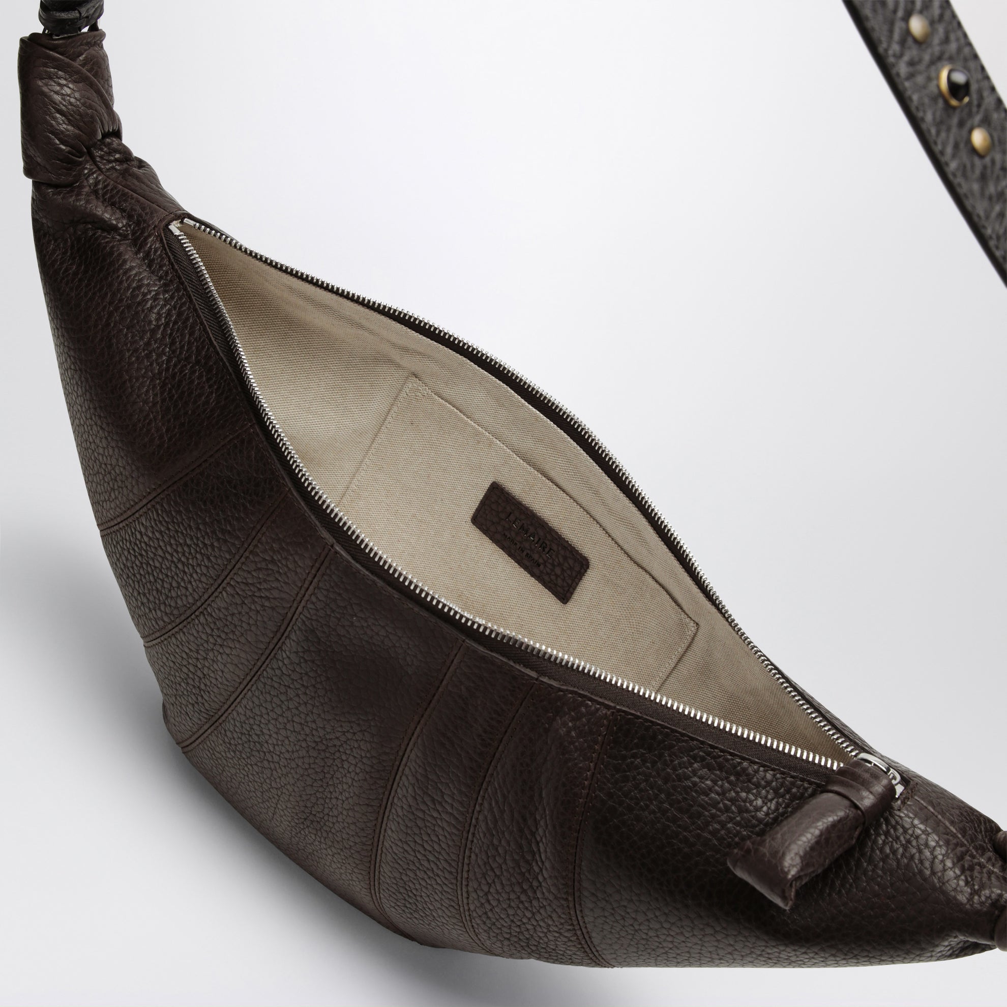 Medium Croissant leather bag with Western studs