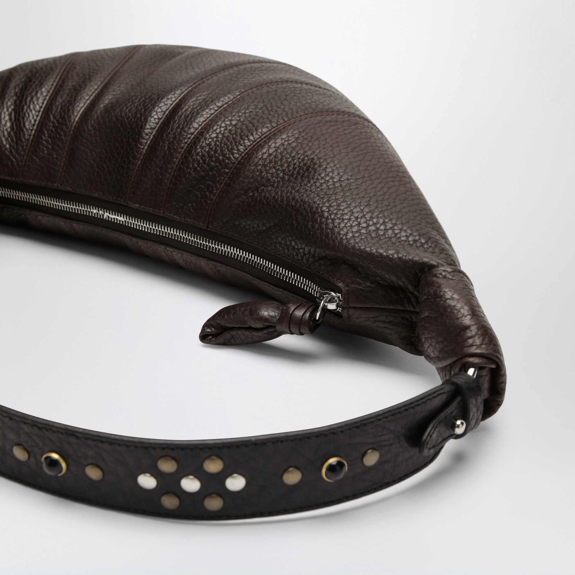 Medium Croissant leather bag with Western studs
