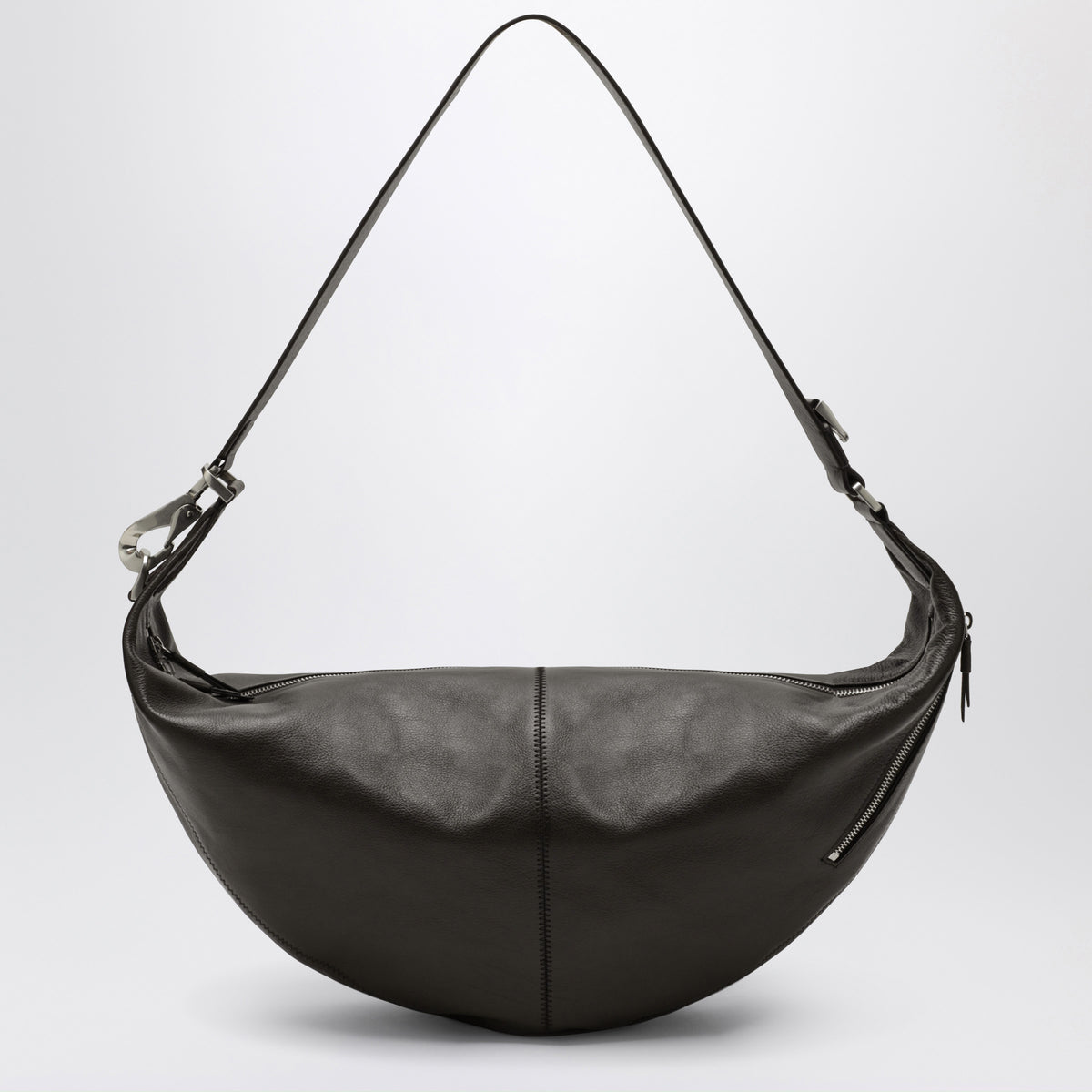 Dark brown Quiver Clip bag in leather