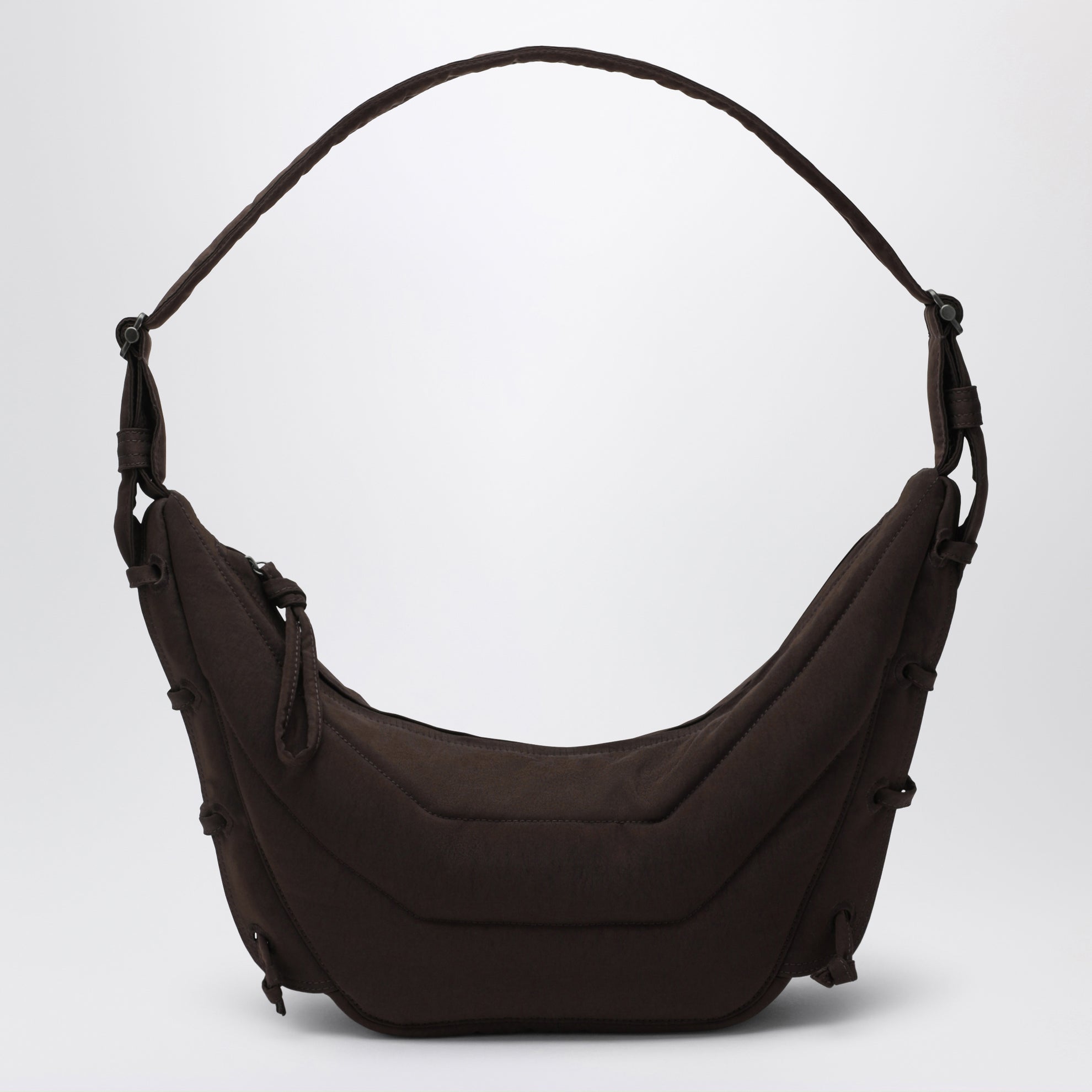 Kleine Soft Game Tasche aus wasserabweisendem braunem Nylon