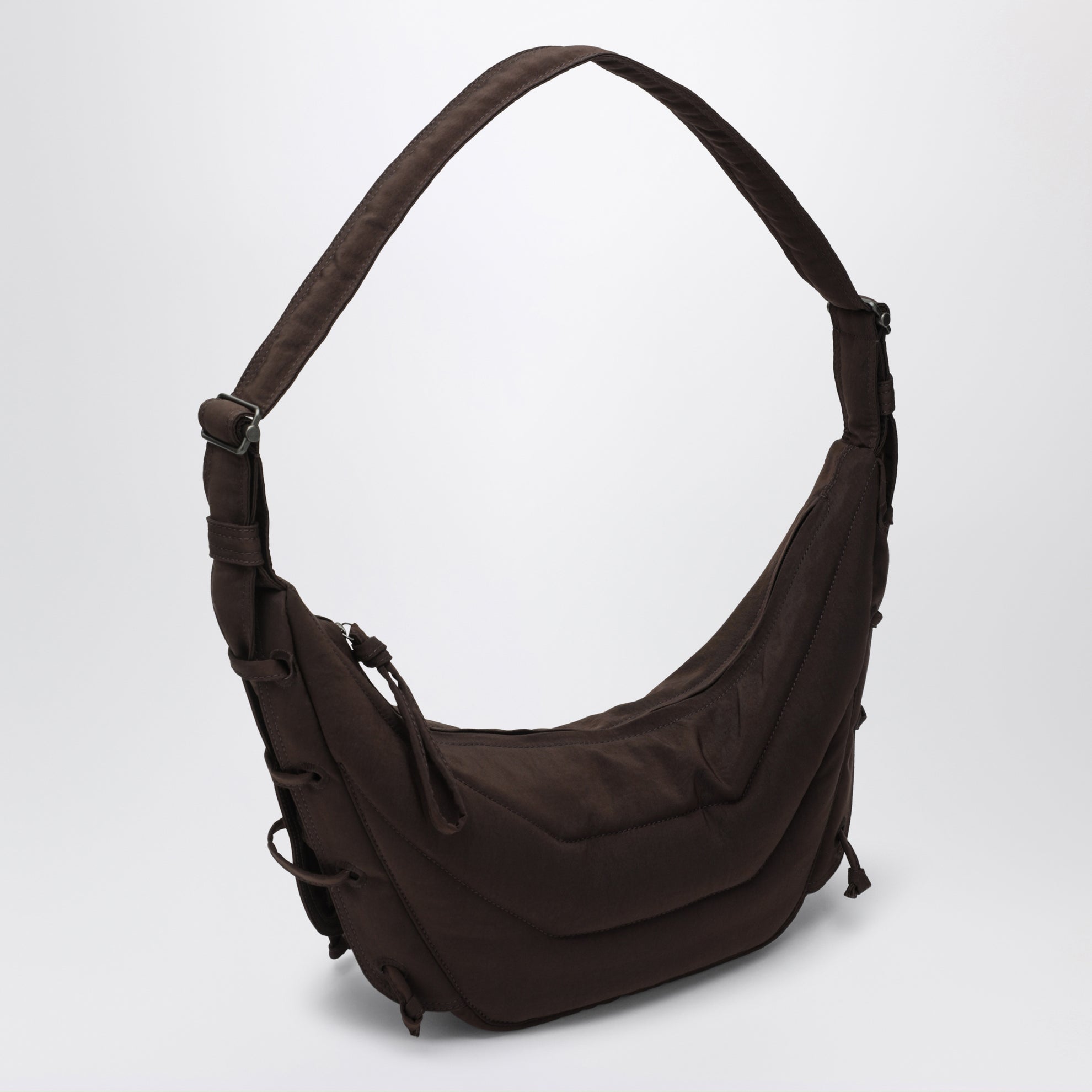 Kleine Soft Game Tasche aus wasserabweisendem braunem Nylon