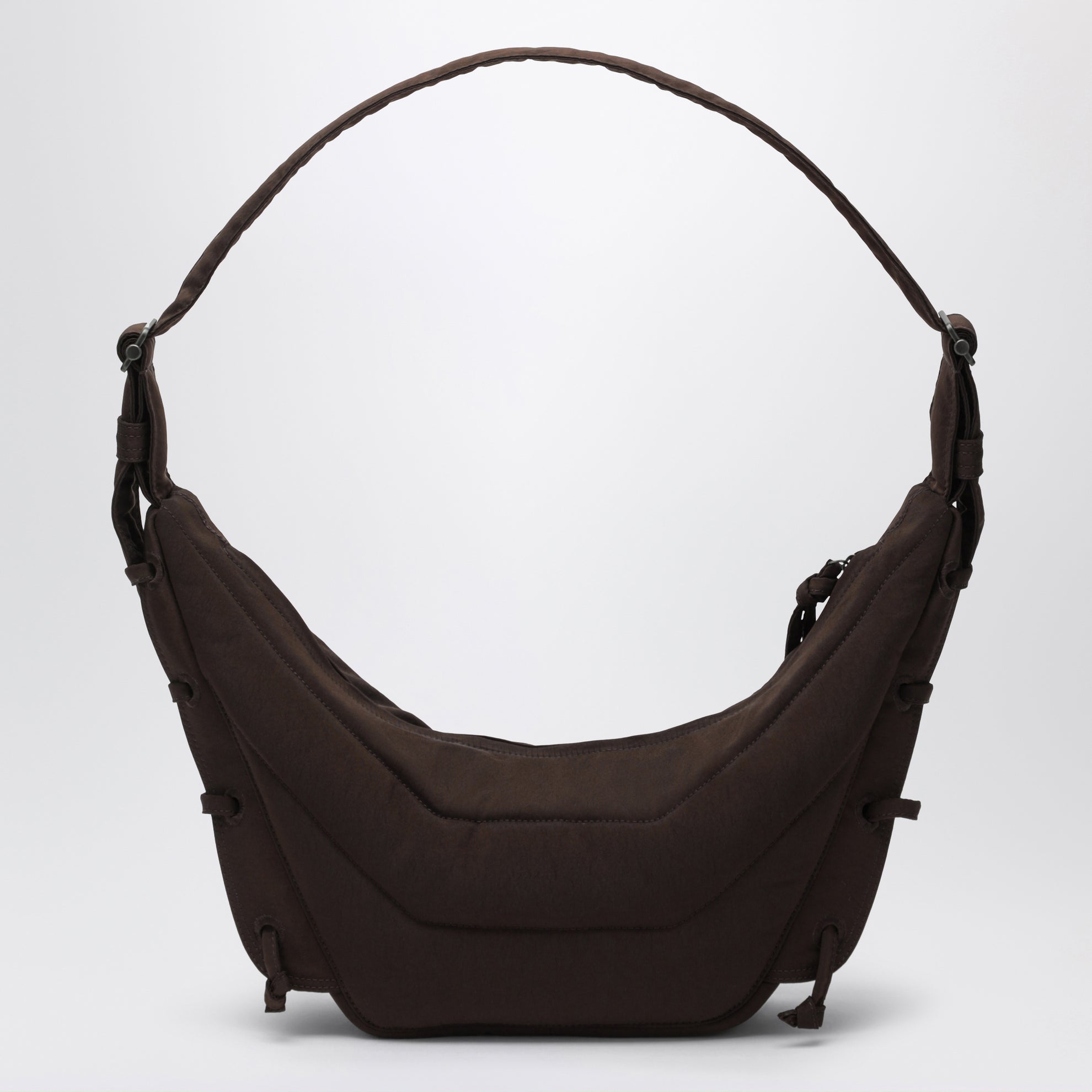 Kleine Soft Game Tasche aus wasserabweisendem braunem Nylon