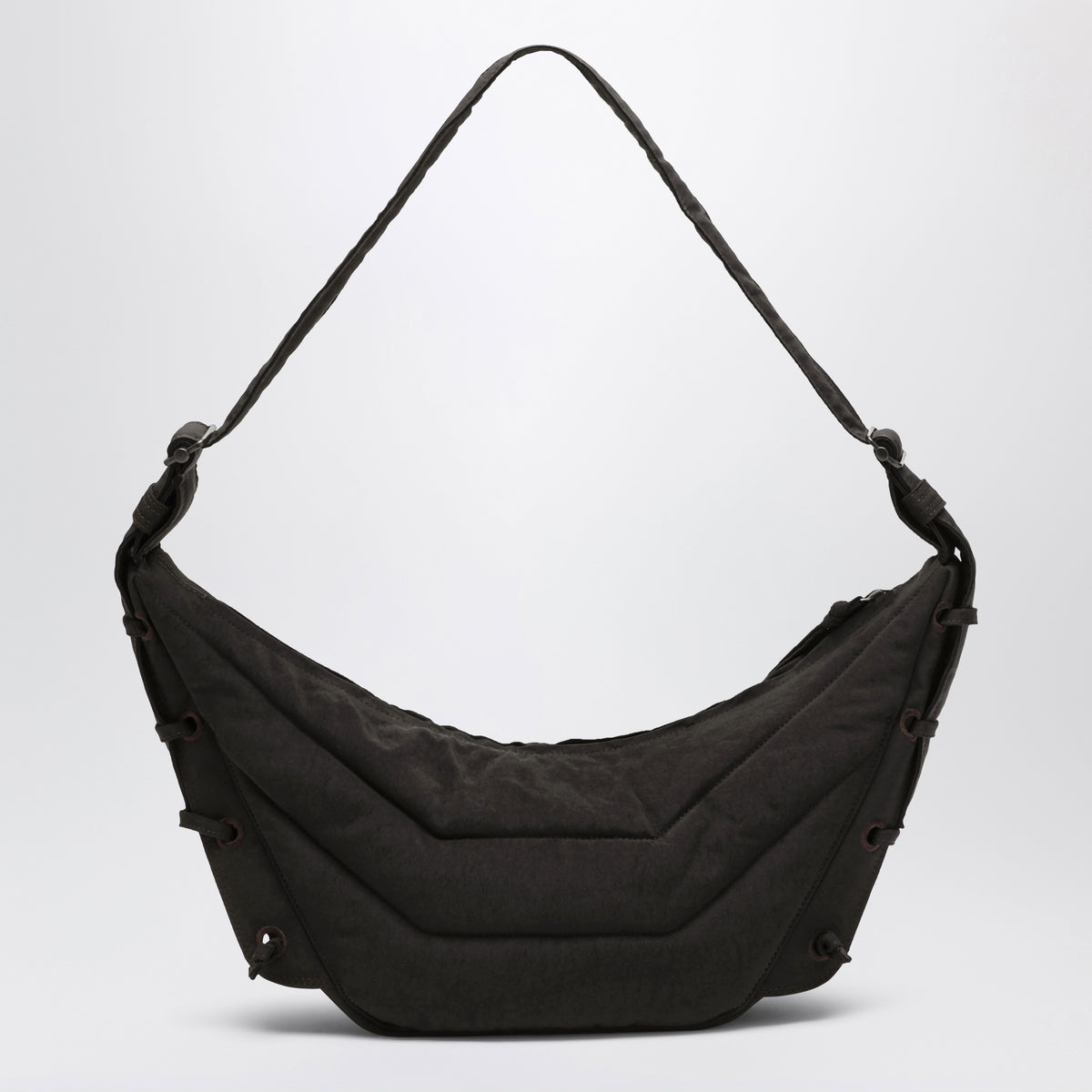 Borsa Soft Game piccola marrone scura in nylon idrorepellente