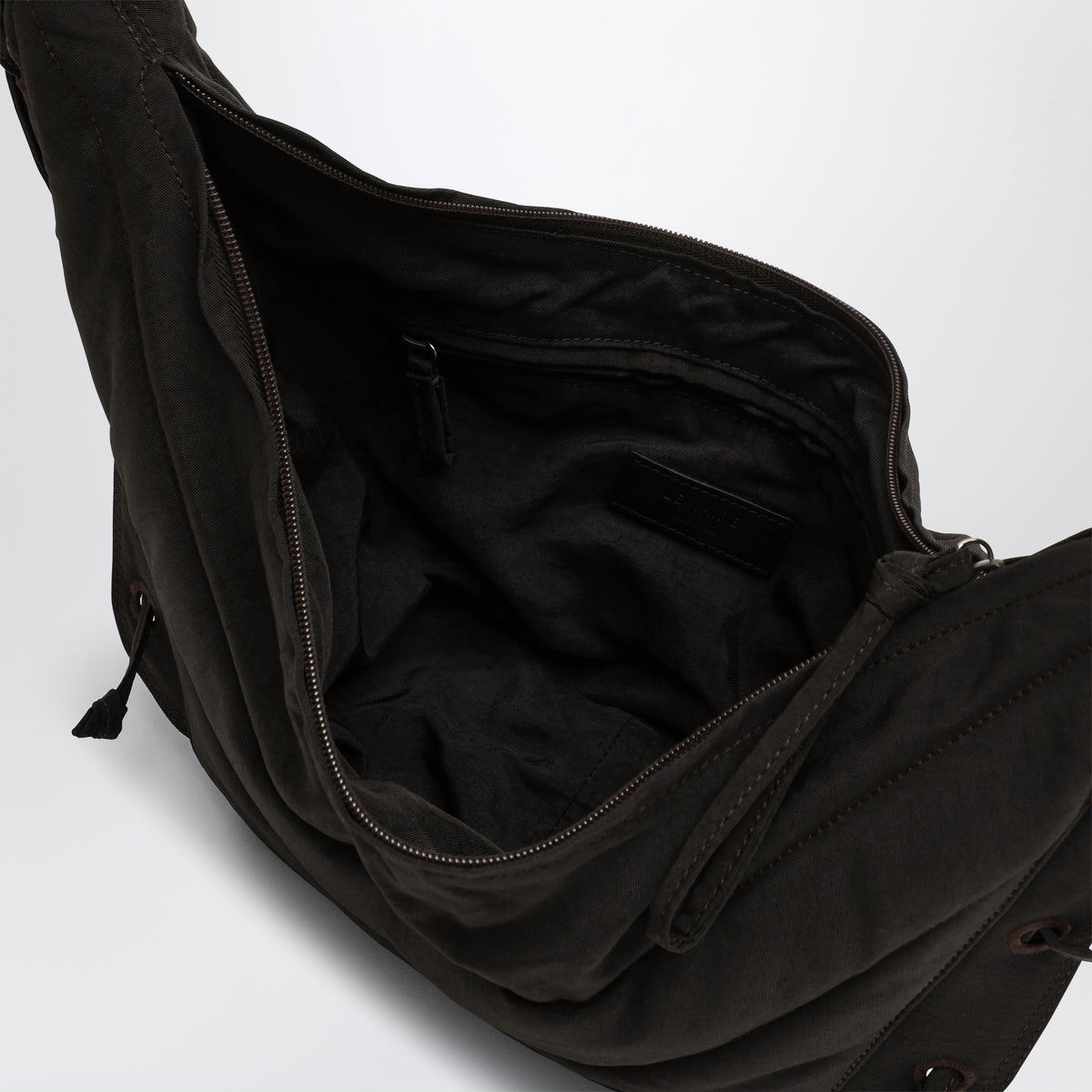 Borsa Soft Game piccola marrone scura in nylon idrorepellente