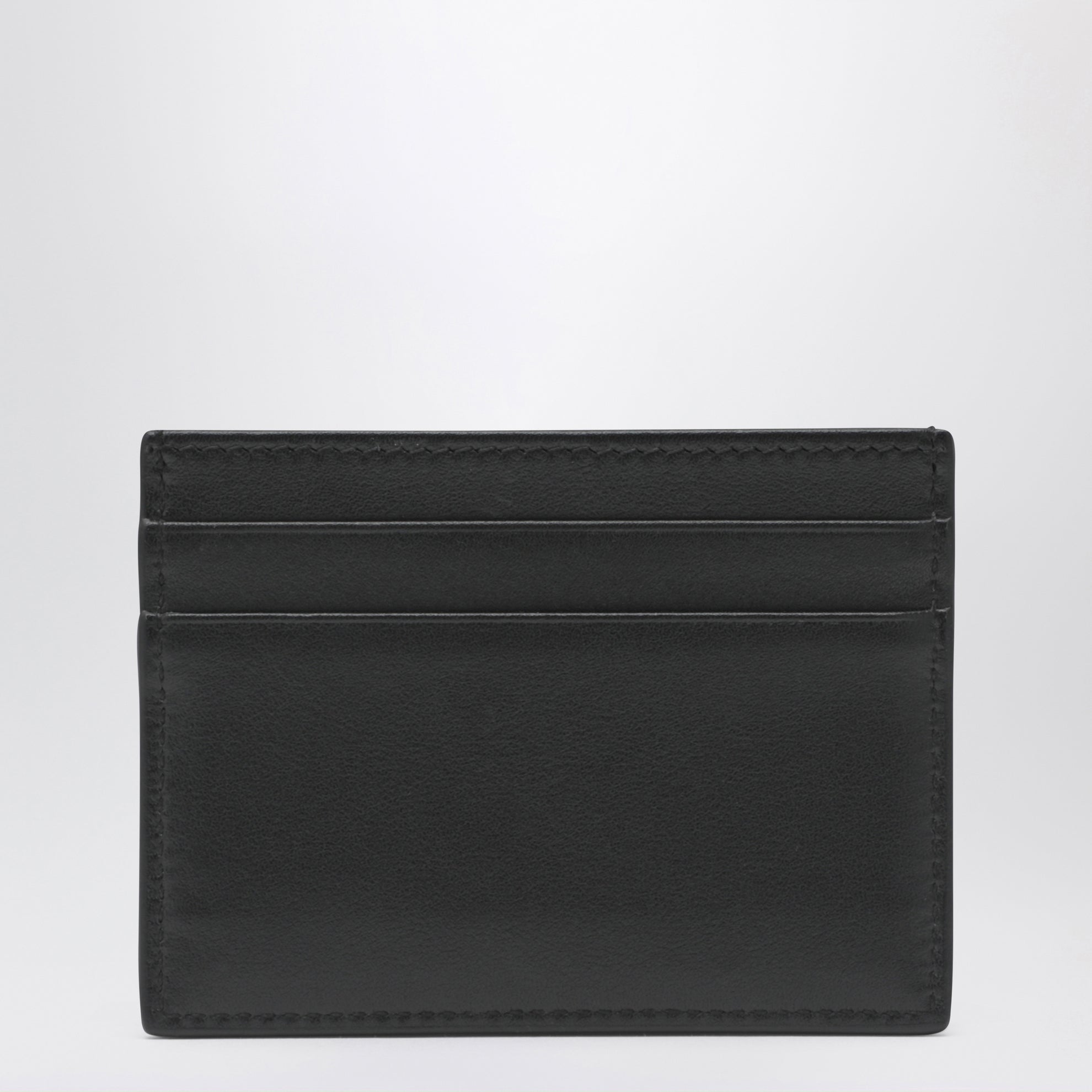 Black leather card holder with DG logo