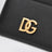 Black leather card holder with DG logo