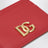 Rotes Kartenetui aus Leder mit DG-Logo
