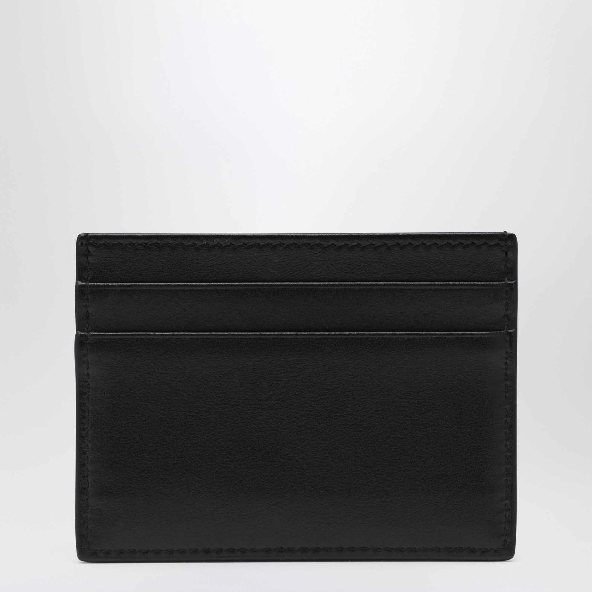 Porte-cartes noir en cuir de veau plongé