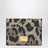 Portacarte in pelle Dauphine leopardato con targhetta logo