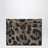 Portacarte in pelle Dauphine leopardato con targhetta logo